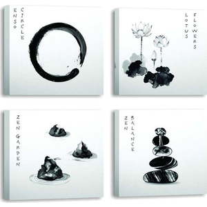 Obrazy v sadě 4 ks 30x30 cm Japanese Zen – Wallity obraz