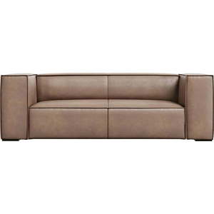 Světle hnědá kožená pohovka 212 cm Madame – Windsor & Co Sofas obraz