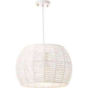 Bílé stropní svítidlo s bambusovým stínidlem ø 35 cm – Casa Selección obraz