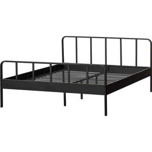 Černá kovová dvoulůžková postel s roštem 160x200 cm Mees – WOOOD obraz
