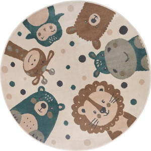 Béžový dětský koberec ø 100 cm Animal Party – Hanse Home obraz