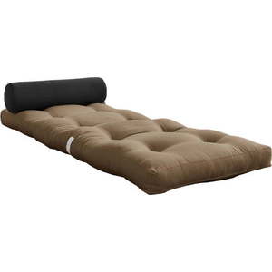 Šedohnědá futonová matrace 70x200 cm Wrap Mocca/Dark Grey – Karup Design obraz