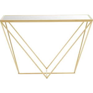 Konzolový stolek se skleněnou deskou ve zlaté barvě 40x120 cm Farran – Premier Housewares obraz