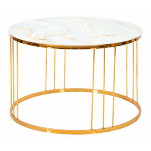 Konferenční stolek ve zlaté barvě Mauro Ferretti Simple Paris, ⌀ 70 cm obraz