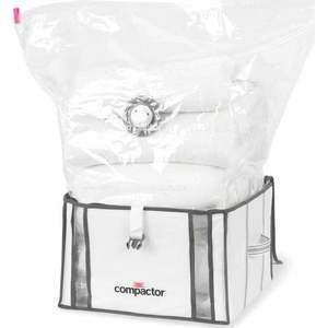 Sada 2 bílých úložných boxů s vakuovým obalem Compactor Life 3D Vacuum Bag, 40 x 25 cm obraz