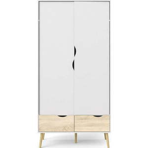 Bílá šatní skříň 99x200 cm Oslo - Tvilum obraz