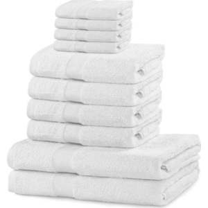 Bílé bavlněné ručníky a osušky v sadě 10 ks Evita - DecoKing obraz