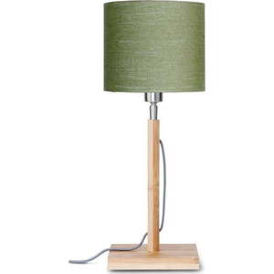 Stolní lampa se zeleným stínidlem a konstrukcí z bambusu Good&Mojo Fuji obraz