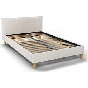 Krémová čalouněná dvoulůžková postel s roštem 140x200 cm Tina – Ropez obraz