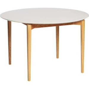Bílý jídelní stůl Woodman Barbara, ø 115 cm obraz