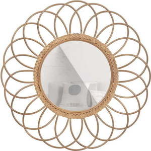 Nástěnné zrcadlo s bambusovým rámem ø 59 cm Flores – Basiclabel obraz