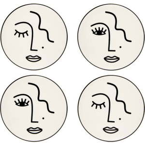 Sada 4 porcelánových podtácků Sass & Belle Abstract Face obraz
