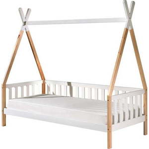Bílá dětská postel se zábranou Vipack Tipi, 90 x 200 cm obraz