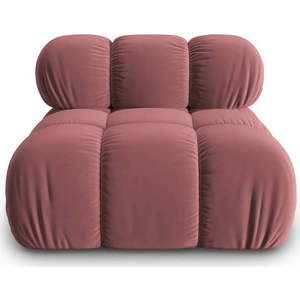 Růžový sametový modul pohovky (středový díl) Bellis – Micadoni Home obraz