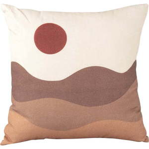 Hnědo-béžový bavlněný polštář PT LIVING Sand Sunset, 45 x 45 cm obraz