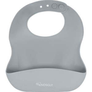Tmavě šedý silikonový bryndák s kapsou Kindsgut Bib obraz