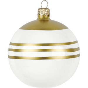 Sada 3 skleněných vánočních ozdob v bílo-zlaté barvě Ego Dekor obraz