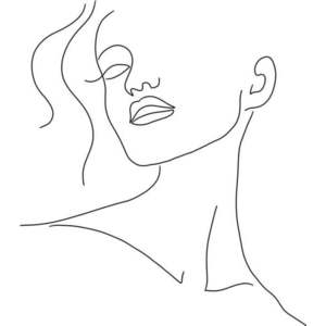 Plakát 29x41 cm Minimal Woman Face Line Art – Veronika Boulová obraz