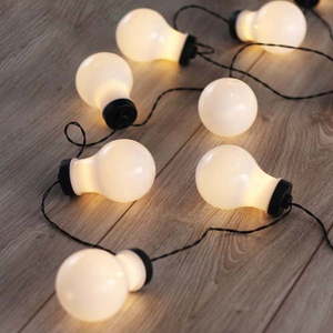 Černý LED světelný řetěz ve tvaru žárovek DecoKing Bulb, 10 světýlek, délka 2, 2 m obraz