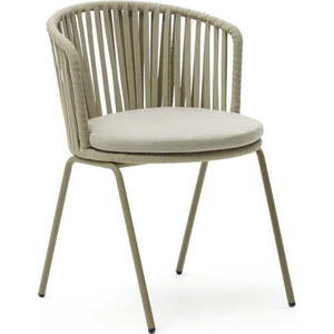 Béžová kovová zahradní židle Saconca – Kave Home obraz