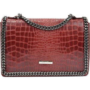 Červená kožená kabelka Carla Ferreri Chain obraz