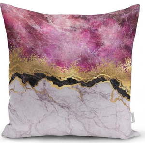 Povlak na polštář Minimalist Cushion Covers Marble With Pink And Gold, 45 x 45 cm obraz