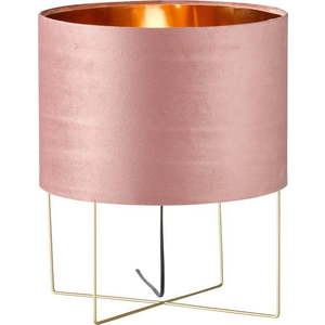 Růžová stolní lampa s textilním stínidlem (výška 43 cm) Aura – Fischer & Honsel obraz