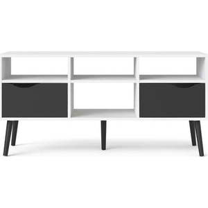 Černo-bílý TV stolek Tvilum Oslo, 117 x 57 cm obraz