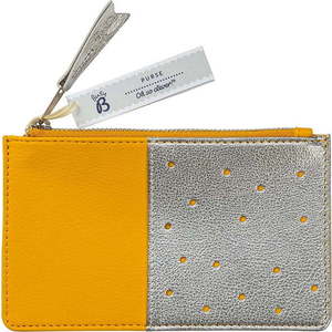 Žlutá peněženka s kapsou ve stříbrné barvě Busy B Flight obraz