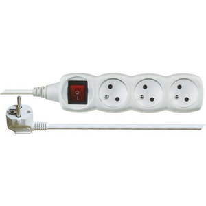 Bílý prodlužovací kabel se 3 zásuvkami a vypínačem EMOS, 5m obraz