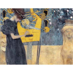 Reprodukce obrazu Gustav Klimt - Music, 90 x 70 cm obraz