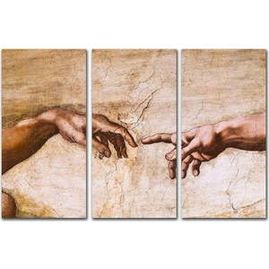 3dílná reprodukce obrazu Michelangelo Buonarroti - Creation of Adam obraz