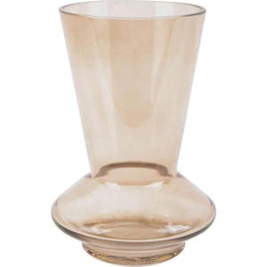 Pískově hnědá skleněná váza PT LIVING Glow, výška 17, 5 cm obraz