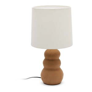 Bílo-hnědá stolní lampa s textilním stínidlem (výška 55 cm) Madsen – Kave Home obraz