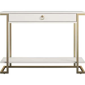 Konzolový stolek v bílo-zlaté barvě CosmoLiving by Cosmopolitan Camila, 106 x 76 cm obraz