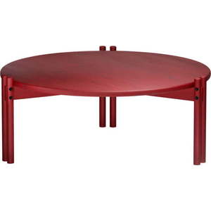 Červený kulatý konferenční stolek z borovicového dřeva ø 80 cm Sticks – Karup Design obraz