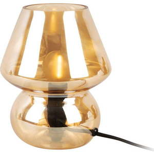 Světle hnědá skleněná stolní lampa Leitmotiv Glass, výška 18 cm obraz