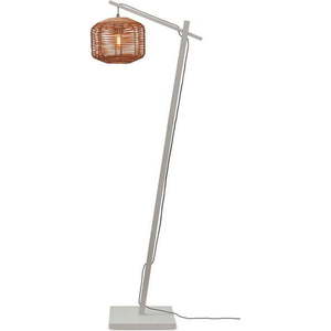 Stojací lampa s ratanovým stínidlem v bílo-přírodní barvě (výška 150 cm) Tanami – Good&Mojo obraz