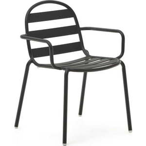 Tmavě šedé kovové zahradní židle v sadě 4 ks Joncols – Kave Home obraz