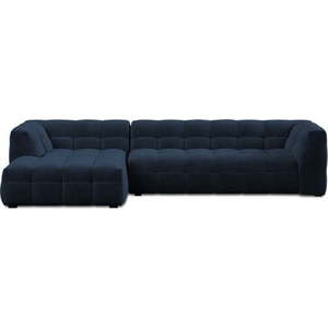Modrá sametová rohová pohovka Windsor & Co Sofas Vesta, levý roh obraz