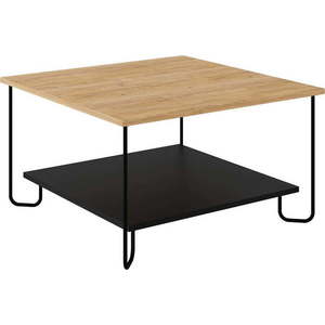 Konferenční stolek s deskou v dubovém dekoru v černo-přírodní barvě 80x80 cm Tonka – Marckeric obraz