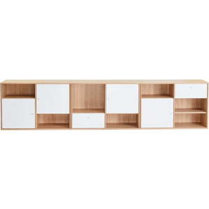 Bílá nízká komoda v dekoru dubu 267x61 cm Mistral - Hammel Furniture obraz