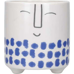 Bílo-modrý keramický květináč Kitchen Craft Happy Face obraz