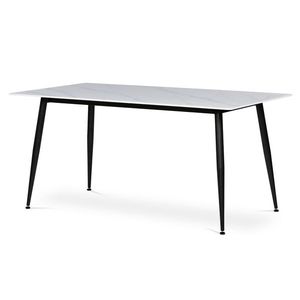 Jídelní stůl LUCIAN bílý mramor/černá, šířka 160 cm obraz