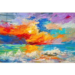 Skleněný obraz 70x50 cm Abstract Sunset – Wallity obraz