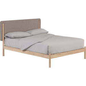 Dvoulůžková postel z kaučukového dřeva s roštem v šedo-přírodní barvě 160x200 cm Shayndel – Kave Home obraz