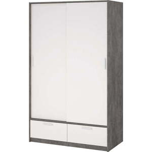 Bílo-šedá šatní skříň s posuvnými dveřmi 121x200 cm Line – Tvilum obraz