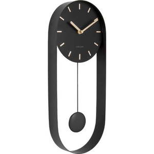 Černé kyvadlové nástěnné hodiny Karlsson Charm obraz