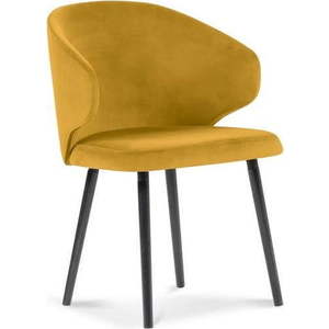 Žlutá jídelní židle se sametovým potahem Windsor & Co Sofas Nemesis obraz