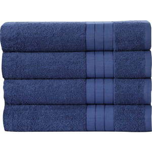 Tmavě modré bavlněné ručníky v sadě 4 ks 50x100 cm – Good Morning obraz